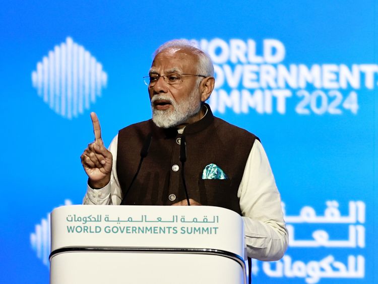Modernisation Advancing but Challenges Remain, Indian Prime Minister Modi says at World Governments Summit 2024 in Dubai